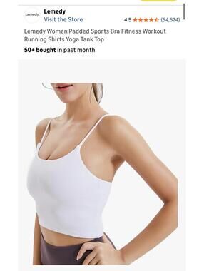 Lemedy Women Padded Sports Bra Fitness Workout Running Shirts Yoga Tank Top